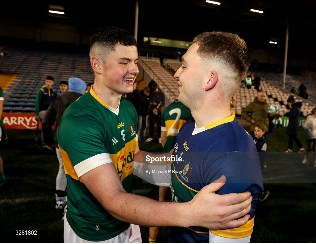 8 November 2025; Clonmel Commercials players, from left, Darragh O'Connor and Shane Ryan after the Tipperary County Senior Club Football Championship final match between Clonmel Commercials and Kilsheelan-Kilcash at FBD Semple Stadium in Thurles, Tipperary. Photo by Michael P Ryan/Sportsfile