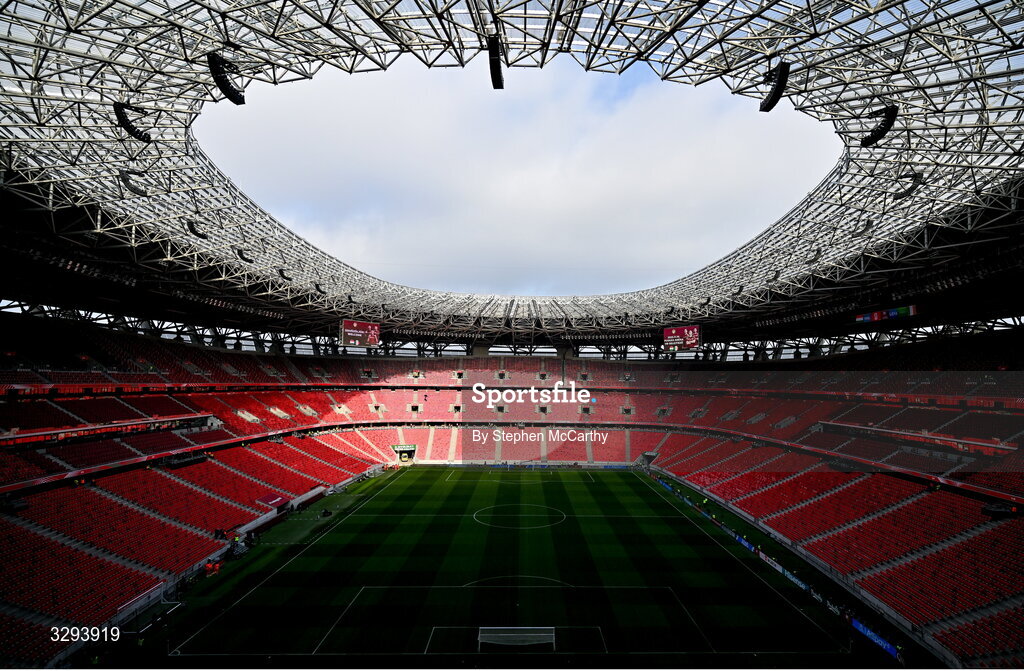 16 November 2025; A general view before the FIFA World Cup 2026 Group F Qualifier match between Hungary and Republic of Ireland at Puskás Aréna in Budapest, Hungary. Photo by Stephen McCarthy/Sportsfile