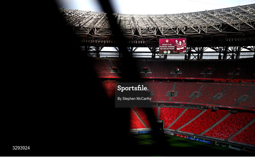 16 November 2025; A general view before the FIFA World Cup 2026 Group F Qualifier match between Hungary and Republic of Ireland at Puskás Aréna in Budapest, Hungary. Photo by Stephen McCarthy/Sportsfile