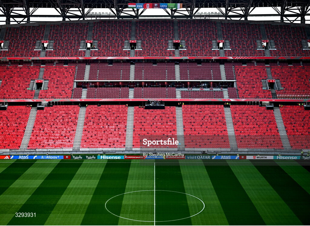16 November 2025; A general view before the FIFA World Cup 2026 Group F Qualifier match between Hungary and Republic of Ireland at Puskás Aréna in Budapest, Hungary. Photo by Stephen McCarthy/Sportsfile