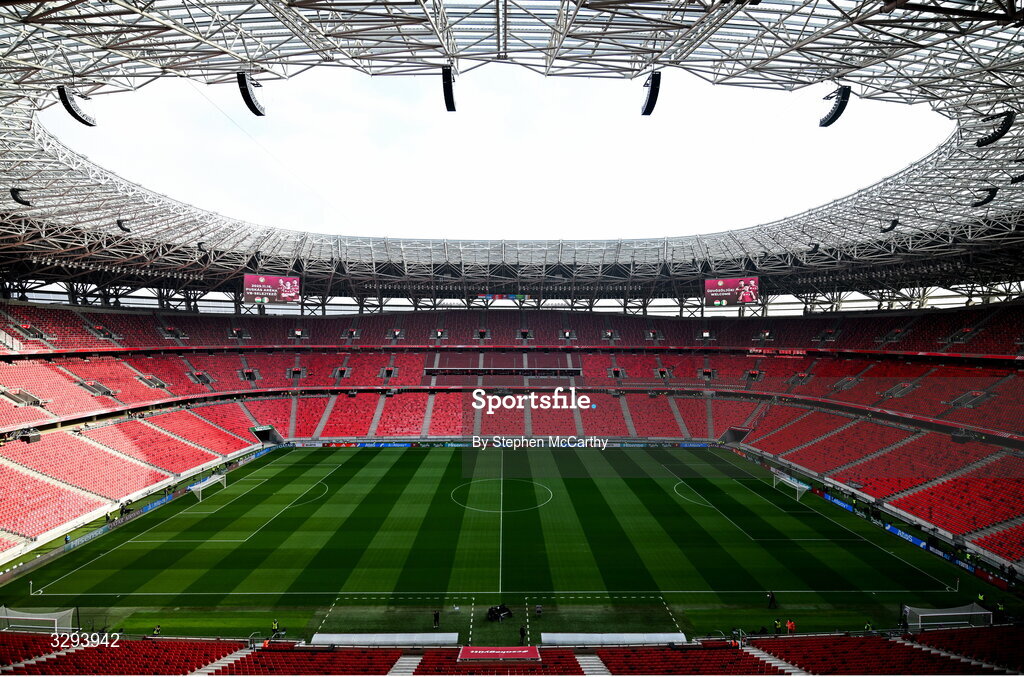 16 November 2025; A general view before the FIFA World Cup 2026 Group F Qualifier match between Hungary and Republic of Ireland at Puskás Aréna in Budapest, Hungary. Photo by Stephen McCarthy/Sportsfile