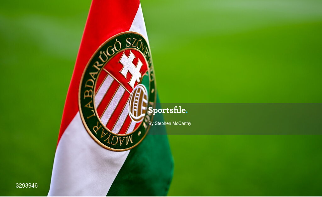 16 November 2025; A general view of a corner flag before the FIFA World Cup 2026 Group F Qualifier match between Hungary and Republic of Ireland at Puskás Aréna in Budapest, Hungary. Photo by Stephen McCarthy/Sportsfile