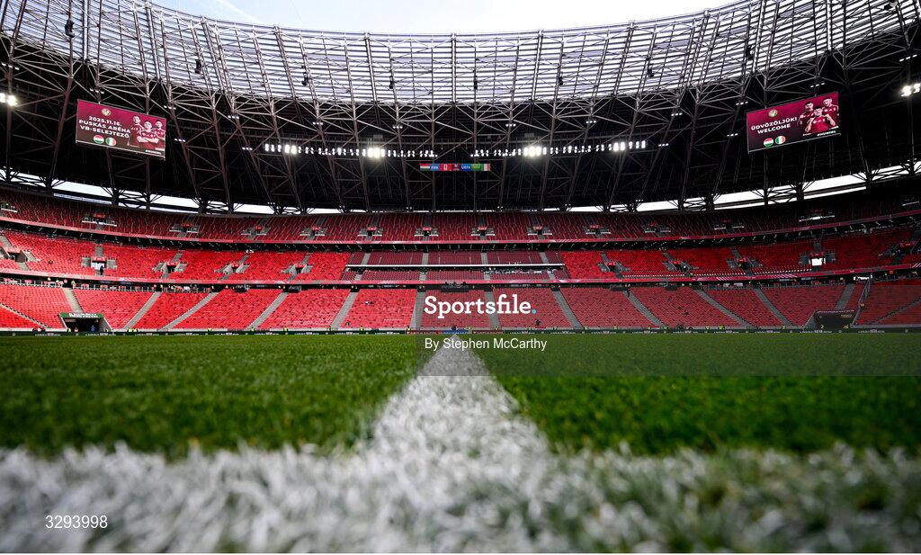 16 November 2025; A general view before the FIFA World Cup 2026 Group F Qualifier match between Hungary and Republic of Ireland at Puskás Aréna in Budapest, Hungary. Photo by Stephen McCarthy/Sportsfile
