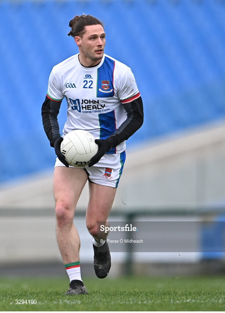 16 November 2025; Padraig O'Hora of Ballina Stephenites during the AIB Connacht GAA Football Senior Club Championship semi-final match between St Brigid's and Ballina Stephenites at King & Moffatt Dr Hyde Park in Roscommon. Photo by Piaras Ó Mídheach/Sportsfile