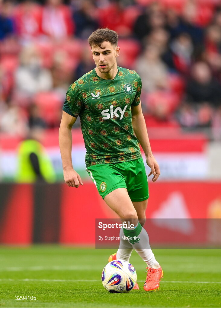 16 November 2025; Jayson Molumby of Republic of Ireland before the FIFA World Cup 2026 Group F Qualifier match between Hungary and Republic of Ireland at Puskás Aréna in Budapest, Hungary. Photo by Stephen McCarthy/Sportsfile