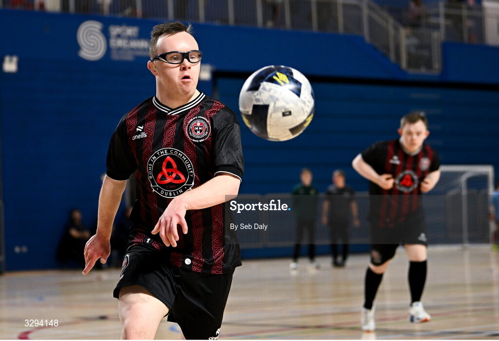 16 November 2025; Josh Hennessy of Bohemians in action during the LOI Cairdeas Cup Festival match between Bohemians and Cork City at the National Indoor Arena on the Sport Ireland Campus in Dublin. Photo by Seb Daly/Sportsfile