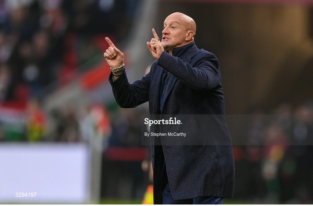 16 November 2025; Hungary head coach Marco Rossi during the FIFA World Cup 2026 Group F Qualifier match between Hungary and Republic of Ireland at Puskás Aréna in Budapest, Hungary. Photo by Stephen McCarthy/Sportsfile
