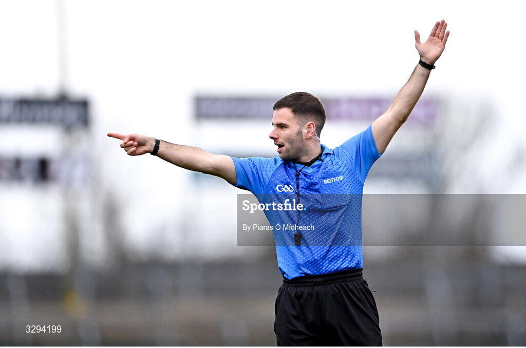 16 November 2025; Referee Barry Judge during the AIB Connacht GAA Football Senior Club Championship semi-final match between St Brigid's and Ballina Stephenites at King & Moffatt Dr Hyde Park in Roscommon. Photo by Piaras Ó Mídheach/Sportsfile