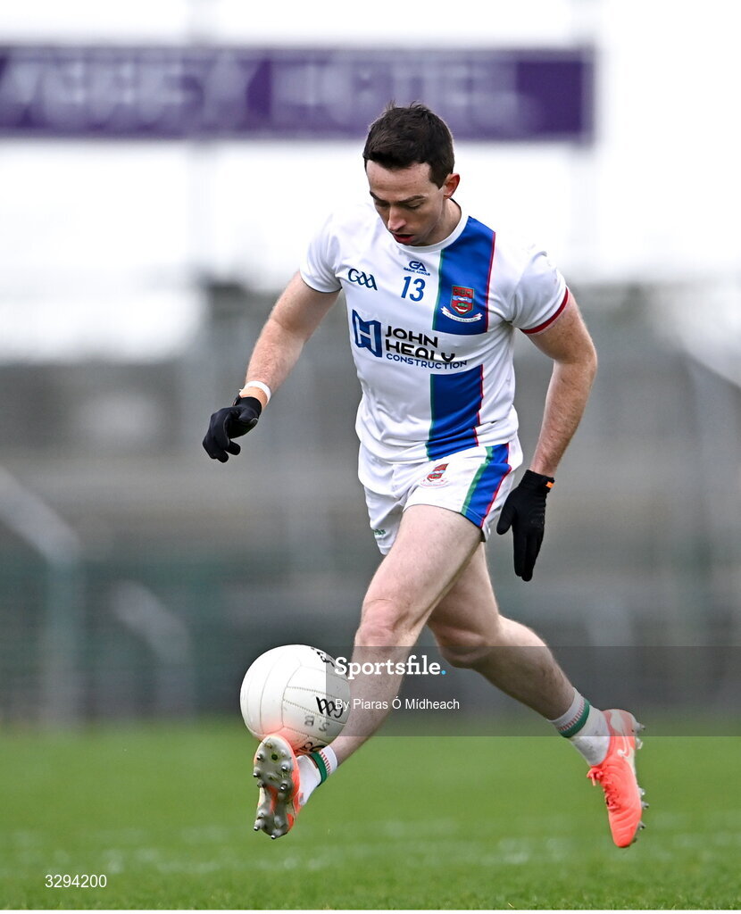 16 November 2025; Evan Regan of Ballina Stephenites during the AIB Connacht GAA Football Senior Club Championship semi-final match between St Brigid's and Ballina Stephenites at King & Moffatt Dr Hyde Park in Roscommon. Photo by Piaras Ó Mídheach/Sportsfile