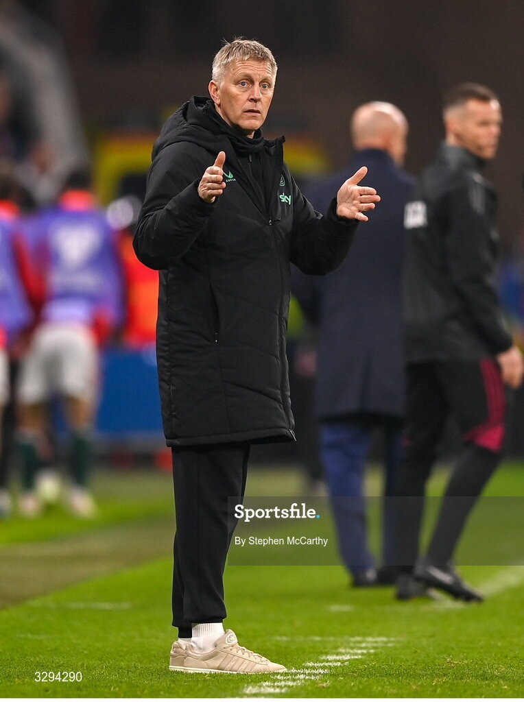 16 November 2025; Republic of Ireland head coach Heimir Hallgrimsson during the FIFA World Cup 2026 Group F Qualifier match between Hungary and Republic of Ireland at Puskás Aréna in Budapest, Hungary. Photo by Stephen McCarthy/Sportsfile