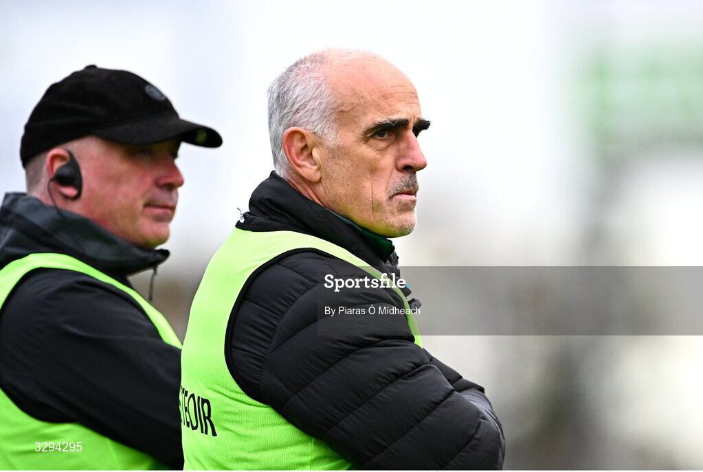 16 November 2025; St Brigid's manager Anthony Cunningham, right, during the AIB Connacht GAA Football Senior Club Championship semi-final match between St Brigid's and Ballina Stephenites at King & Moffatt Dr Hyde Park in Roscommon. Photo by Piaras Ó Mídheach/Sportsfile