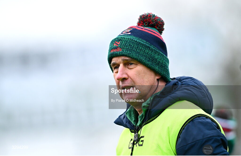 16 November 2025; Ballina Stephenites manager Niall Heffernan during the AIB Connacht GAA Football Senior Club Championship semi-final match between St Brigid's and Ballina Stephenites at King & Moffatt Dr Hyde Park in Roscommon. Photo by Piaras Ó Mídheach/Sportsfile