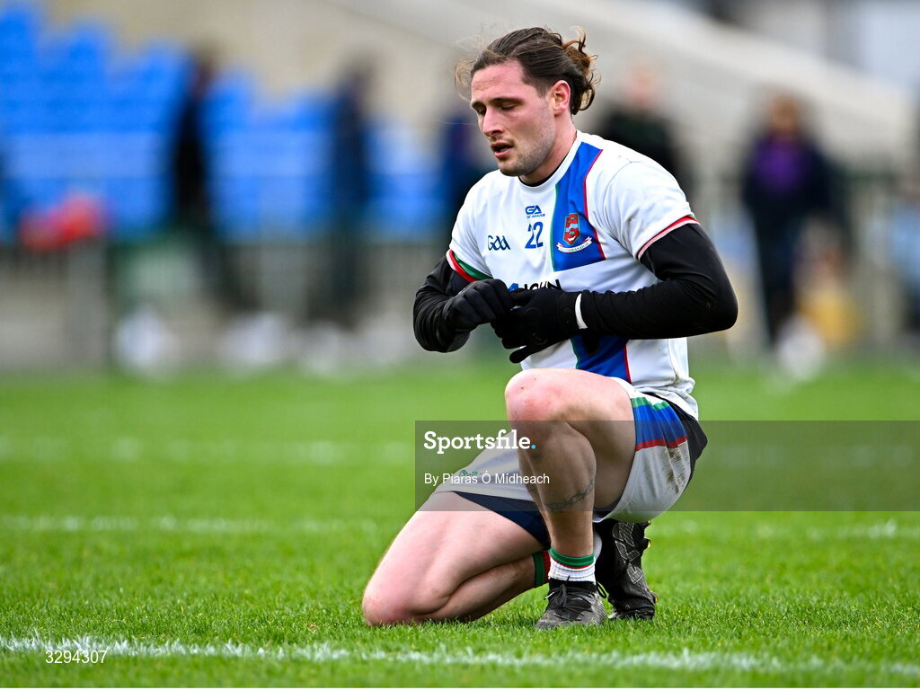 16 November 2025; Padraig O'Hora of Ballina Stephenites after his side's defeat in the AIB Connacht GAA Football Senior Club Championship semi-final match between St Brigid's and Ballina Stephenites at King & Moffatt Dr Hyde Park in Roscommon. Photo by Piaras Ó Mídheach/Sportsfile