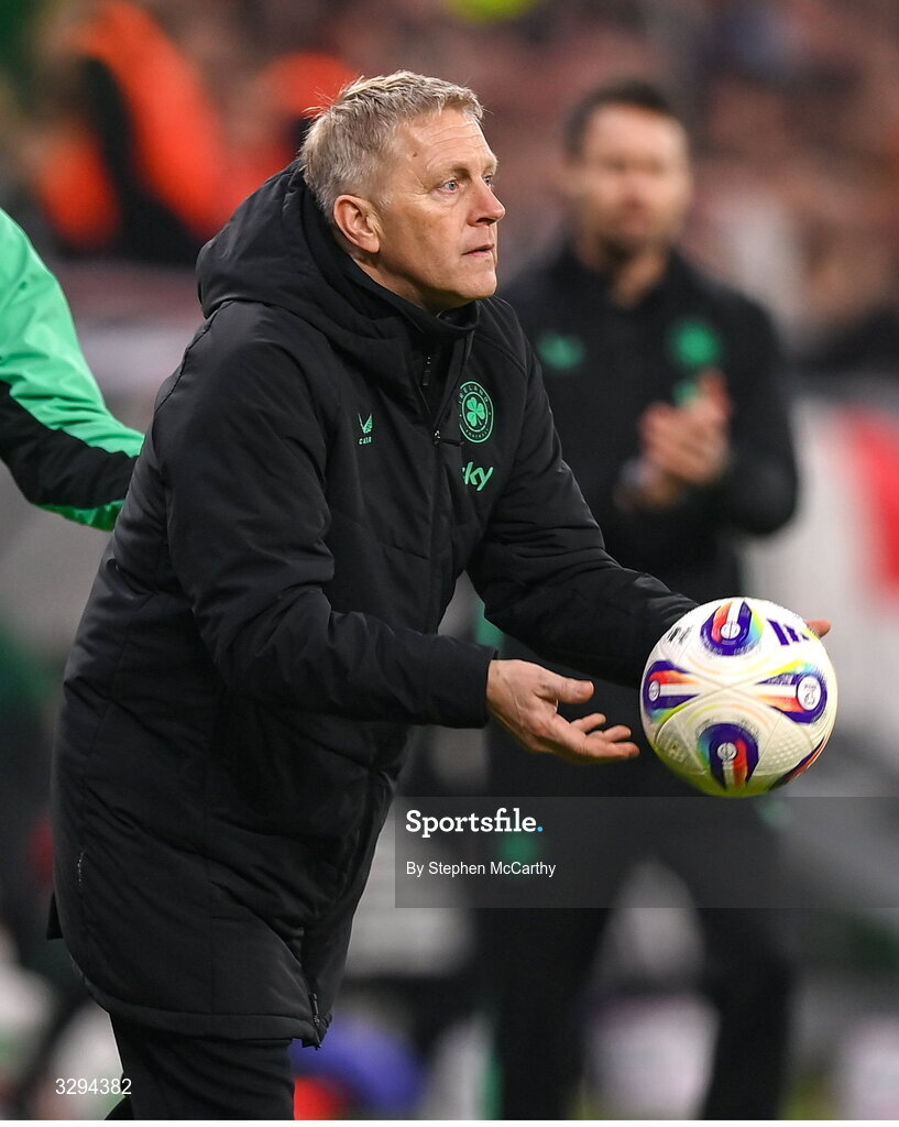 16 November 2025; Republic of Ireland head coach Heimir Hallgrimsson during the FIFA World Cup 2026 Group F Qualifier match between Hungary and Republic of Ireland at Puskás Aréna in Budapest, Hungary. Photo by Stephen McCarthy/Sportsfile