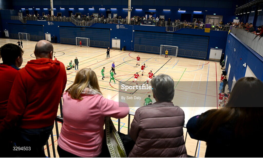 16 November 2025; A general view of action during the LOI Cairdeas Cup Festival match between Bray Wanderers and Sligo Rovers at the National Indoor Arena on the Sport Ireland Campus in Dublin. Photo by Seb Daly/Sportsfile