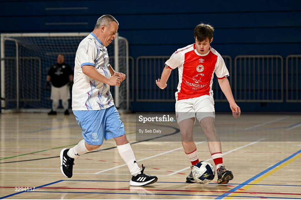 16 November 2025; Action during the LOI Cairdeas Cup Festival match between Waterford and St Patrick's Athletic at the National Indoor Arena on the Sport Ireland Campus in Dublin. Photo by Seb Daly/Sportsfile