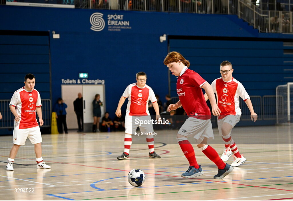 16 November 2025; Action during the LOI Cairdeas Cup Festival match between St Patrick's Athletic and Sligo Rovers at the National Indoor Arena on the Sport Ireland Campus in Dublin. Photo by Seb Daly/Sportsfile