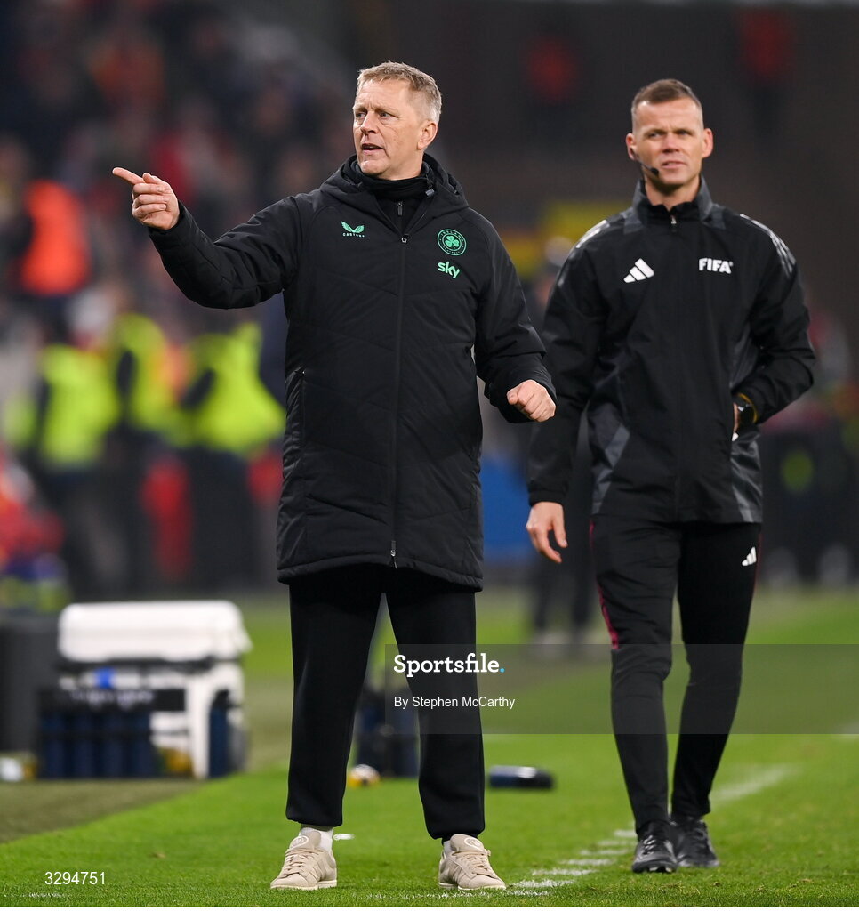 16 November 2025; Republic of Ireland head coach Heimir Hallgrimsson during the FIFA World Cup 2026 Group F Qualifier match between Hungary and Republic of Ireland at Puskás Aréna in Budapest, Hungary. Photo by Stephen McCarthy/Sportsfile