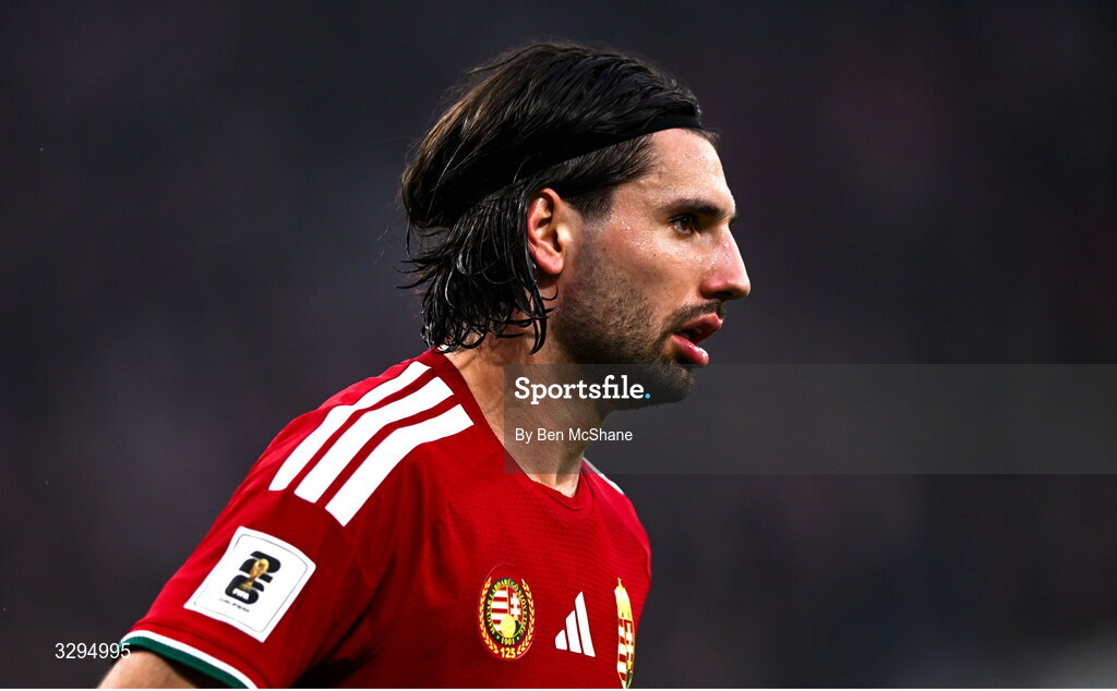 16 November 2025; Dominik Szoboszlai of Hungary during the FIFA World Cup 2026 Group F Qualifier match between Hungary and Republic of Ireland at Puskás Aréna in Budapest, Hungary. Photo by Ben McShane/Sportsfile