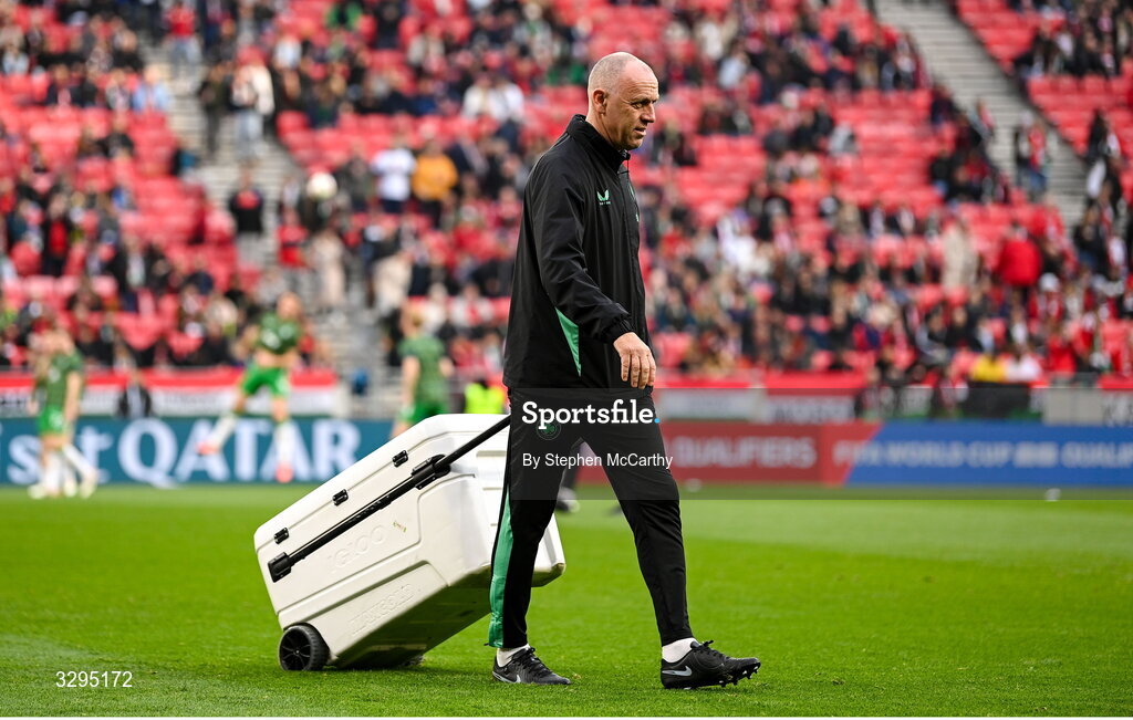 16 November 2025; Republic of Ireland osteopath Tony McCarthy before the FIFA World Cup 2026 Group F Qualifier match between Hungary and Republic of Ireland at Puskás Aréna in Budapest, Hungary. Photo by Stephen McCarthy/Sportsfile