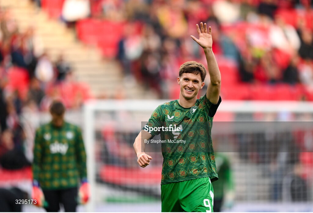 16 November 2025; Johnny Kenny of Republic of Ireland before the FIFA World Cup 2026 Group F Qualifier match between Hungary and Republic of Ireland at Puskás Aréna in Budapest, Hungary. Photo by Stephen McCarthy/Sportsfile