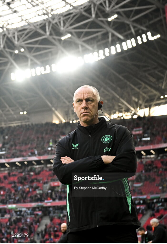 16 November 2025; Republic of Ireland osteopath Tony McCarthy before the FIFA World Cup 2026 Group F Qualifier match between Hungary and Republic of Ireland at Puskás Aréna in Budapest, Hungary. Photo by Stephen McCarthy/Sportsfile