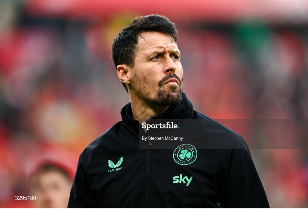 16 November 2025; Republic of Ireland assistant coach Paddy McCarthy before the FIFA World Cup 2026 Group F Qualifier match between Hungary and Republic of Ireland at Puskás Aréna in Budapest, Hungary. Photo by Stephen McCarthy/Sportsfile