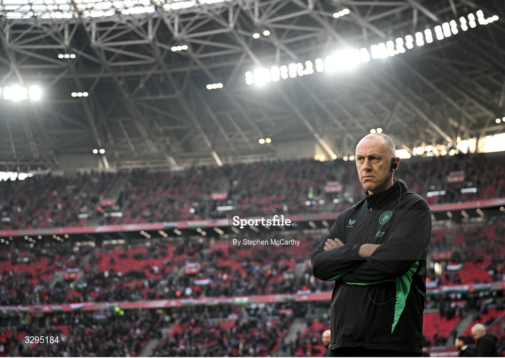 16 November 2025; Republic of Ireland osteopath Tony McCarthy before the FIFA World Cup 2026 Group F Qualifier match between Hungary and Republic of Ireland at Puskás Aréna in Budapest, Hungary. Photo by Stephen McCarthy/Sportsfile