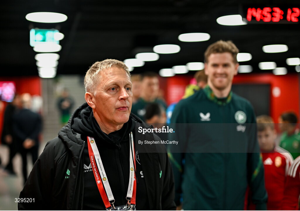 16 November 2025; Republic of Ireland head coach Heimir Hallgrimsson before the FIFA World Cup 2026 Group F Qualifier match between Hungary and Republic of Ireland at Puskás Aréna in Budapest, Hungary. Photo by Stephen McCarthy/Sportsfile