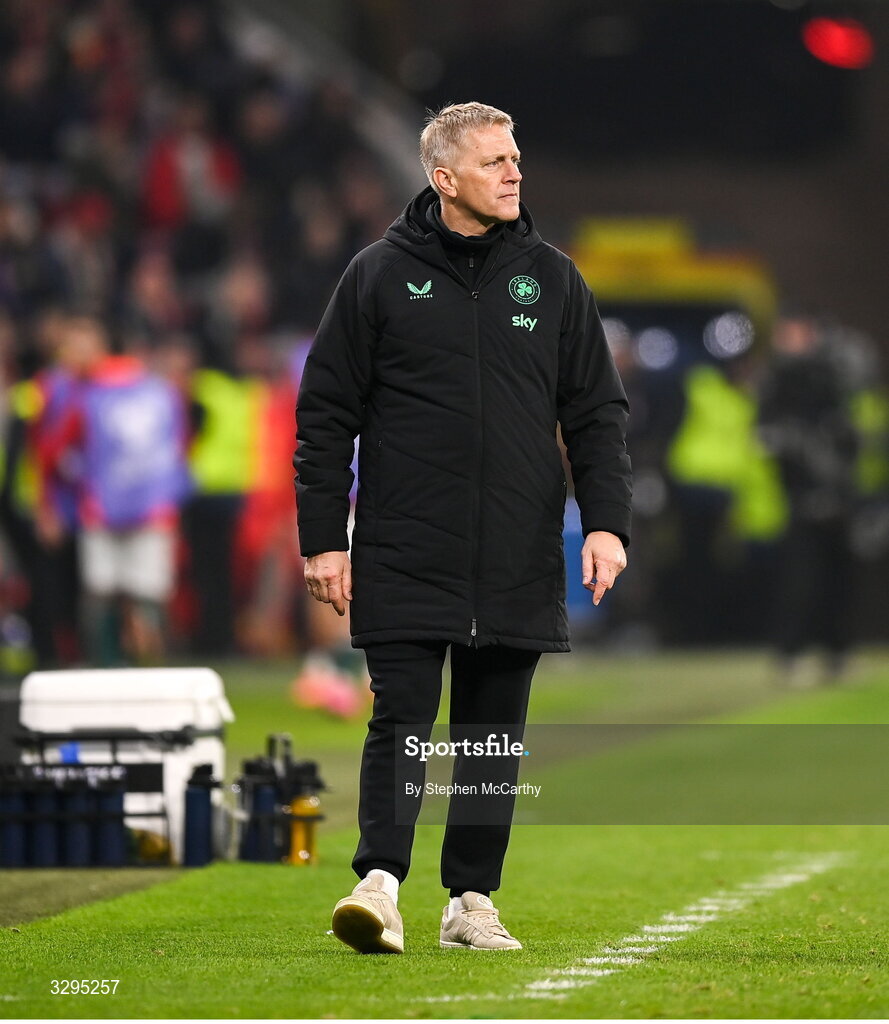 16 November 2025; Republic of Ireland head coach Heimir Hallgrimsson during the FIFA World Cup 2026 Group F Qualifier match between Hungary and Republic of Ireland at Puskás Aréna in Budapest, Hungary. Photo by Stephen McCarthy/Sportsfile