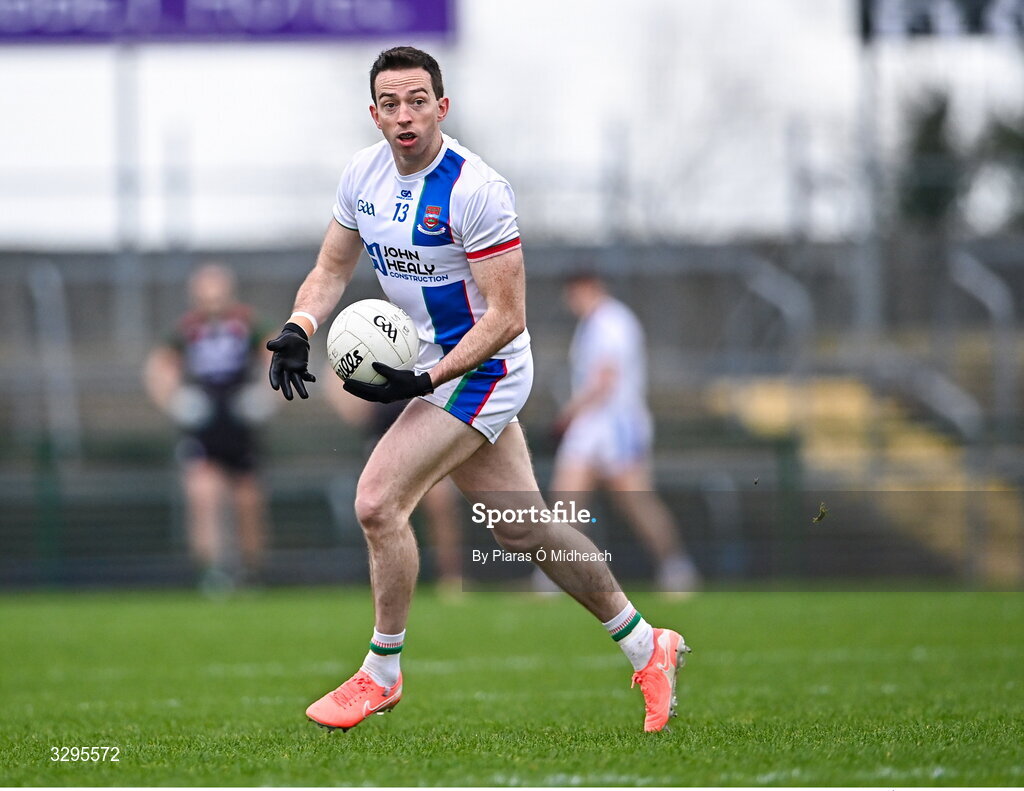16 November 2025; Evan Regan of Ballina Stephenites during the AIB Connacht GAA Football Senior Club Championship semi-final match between St Brigid's and Ballina Stephenites at King & Moffatt Dr Hyde Park in Roscommon. Photo by Piaras Ó Mídheach/Sportsfile