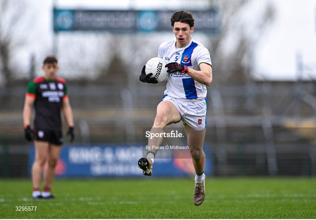 16 November 2025; Sam Callinan of Ballina Stephenites during the AIB Connacht GAA Football Senior Club Championship semi-final match between St Brigid's and Ballina Stephenites at King & Moffatt Dr Hyde Park in Roscommon. Photo by Piaras Ó Mídheach/Sportsfile