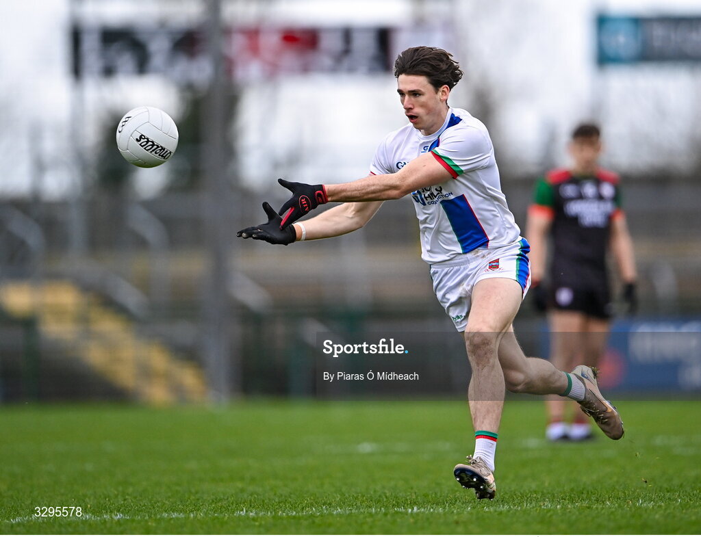 16 November 2025; Sam Callinan of Ballina Stephenites during the AIB Connacht GAA Football Senior Club Championship semi-final match between St Brigid's and Ballina Stephenites at King & Moffatt Dr Hyde Park in Roscommon. Photo by Piaras Ó Mídheach/Sportsfile