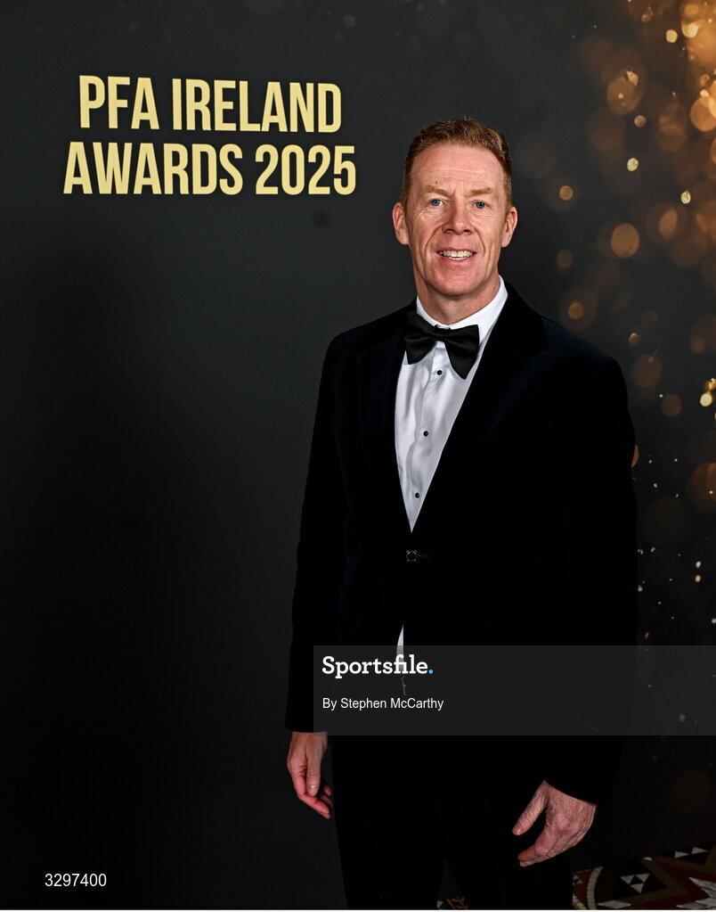 22 November 2025; PFA Ireland general secretary Stephen McGuinness during the PFA Ireland Awards 2025 at The College Green Hotel in Dublin. Photo by Stephen McCarthy/Sportsfile