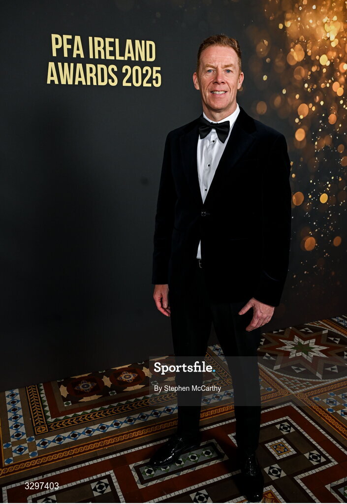 22 November 2025; PFA Ireland general secretary Stephen McGuinness during the PFA Ireland Awards 2025 at The College Green Hotel in Dublin. Photo by Stephen McCarthy/Sportsfile