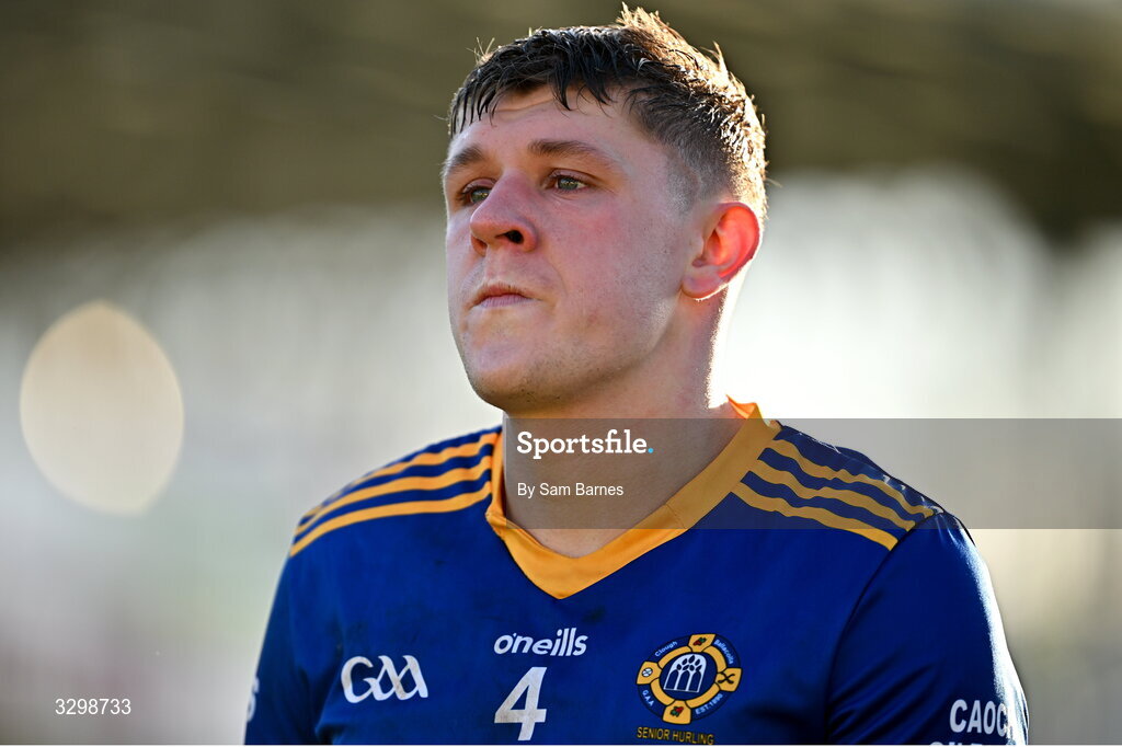 23 November 2025; Diarmaid Conway of Clough Ballacolla dejected after his side's defeat in the AIB Leinster GAA Hurling Senior Club Championship semi-final match between Shamrocks Ballyhale and Clough Ballacolla at UPMC Nowlan Park in Kilkenny. Photo by Sam Barnes/Sportsfile