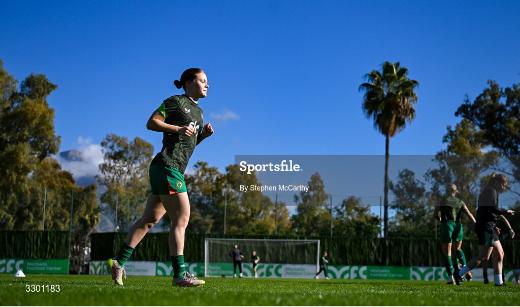 29 November 2025; Emily Murphy of Republic of Ireland before the women's international friendly match between Republic of Ireland and Hungary at Marbella Football Centre in Marbella, Spain. Photo by Stephen McCarthy/Sportsfile