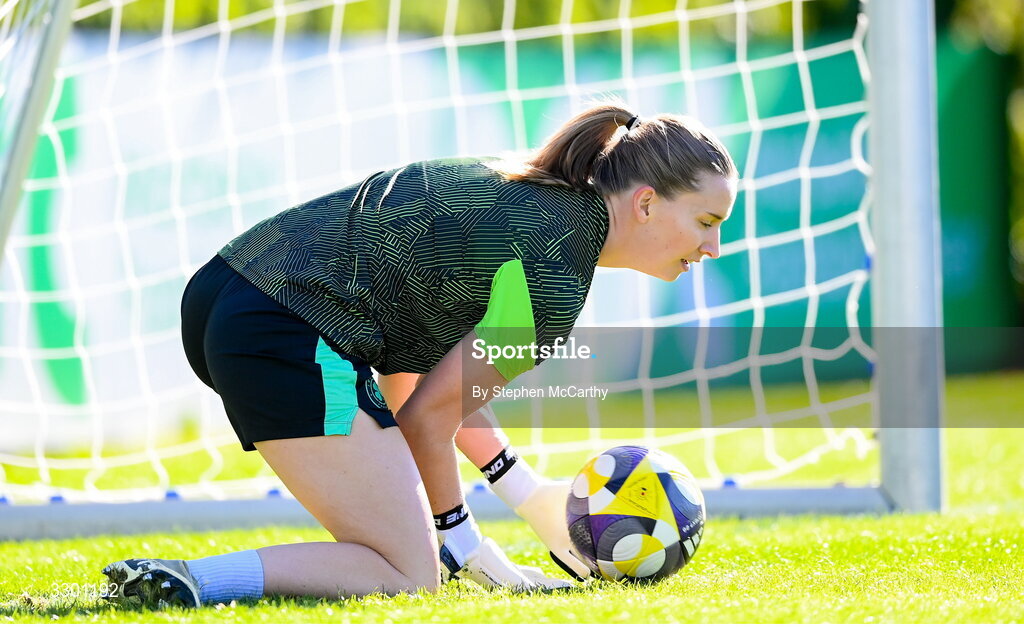 29 November 2025; Republic of Ireland goalkeeper Sophie Whitehouse before the women's international friendly match between Republic of Ireland and Hungary at Marbella Football Centre in Marbella, Spain. Photo by Stephen McCarthy/Sportsfile