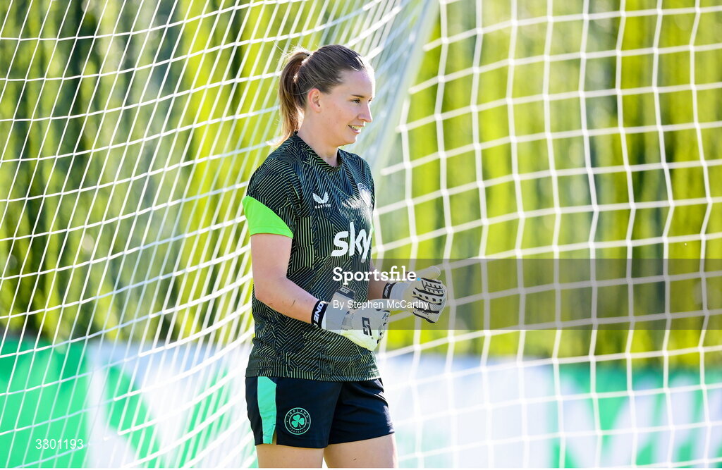 29 November 2025; Republic of Ireland goalkeeper Sophie Whitehouse before the women's international friendly match between Republic of Ireland and Hungary at Marbella Football Centre in Marbella, Spain. Photo by Stephen McCarthy/Sportsfile