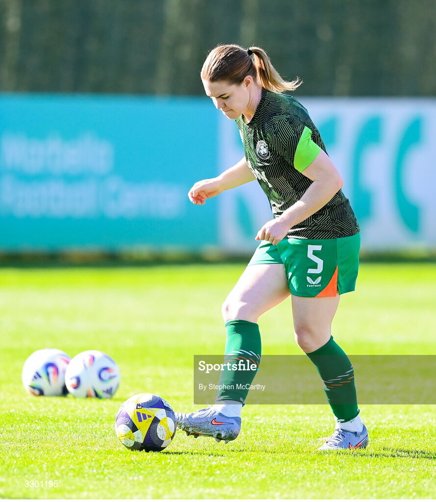 29 November 2025; Aoife Mannion of Republic of Ireland before the women's international friendly match between Republic of Ireland and Hungary at Marbella Football Centre in Marbella, Spain. Photo by Stephen McCarthy/Sportsfile