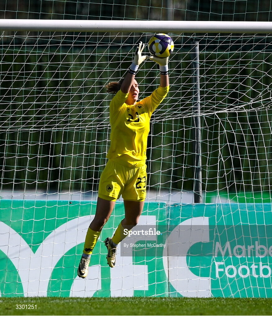 29 November 2025; Republic of Ireland goalkeeper Sophie Whitehouse during the women's international friendly match between Republic of Ireland and Hungary at Marbella Football Centre in Marbella, Spain. Photo by Stephen McCarthy/Sportsfile