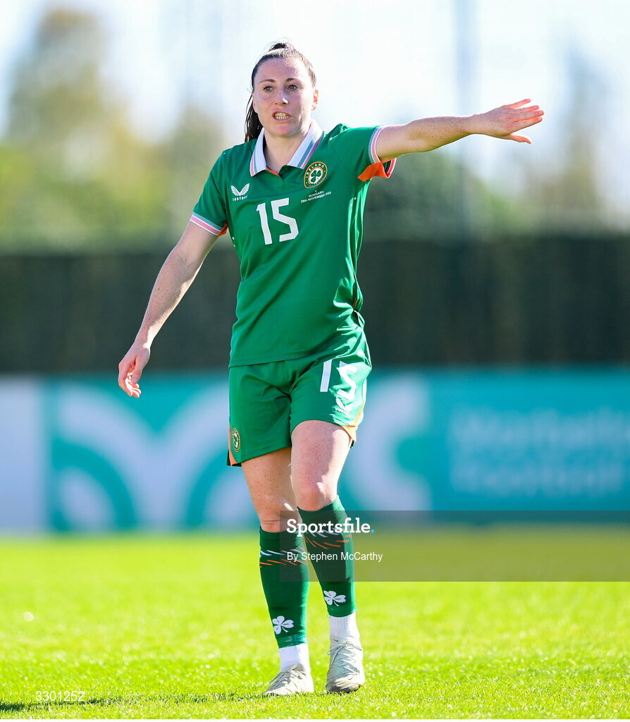 29 November 2025; Lucy Quinn of Republic of Ireland during the women's international friendly match between Republic of Ireland and Hungary at Marbella Football Centre in Marbella, Spain. Photo by Stephen McCarthy/Sportsfile
