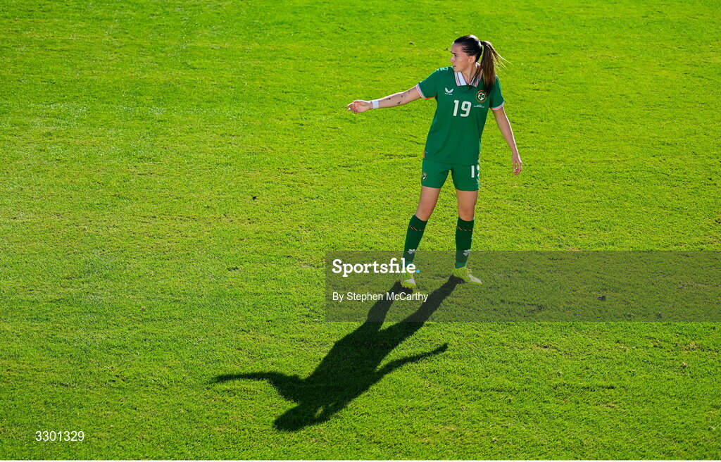 29 November 2025; Abbie Larkin of Republic of Ireland during the women's international friendly match between Republic of Ireland and Hungary at Marbella Football Centre in Marbella, Spain. Photo by Stephen McCarthy/Sportsfile