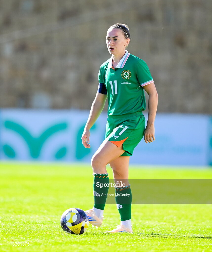 29 November 2025; Katie McCabe of Republic of Ireland during the women's international friendly match between Republic of Ireland and Hungary at Marbella Football Centre in Marbella, Spain. Photo by Stephen McCarthy/Sportsfile