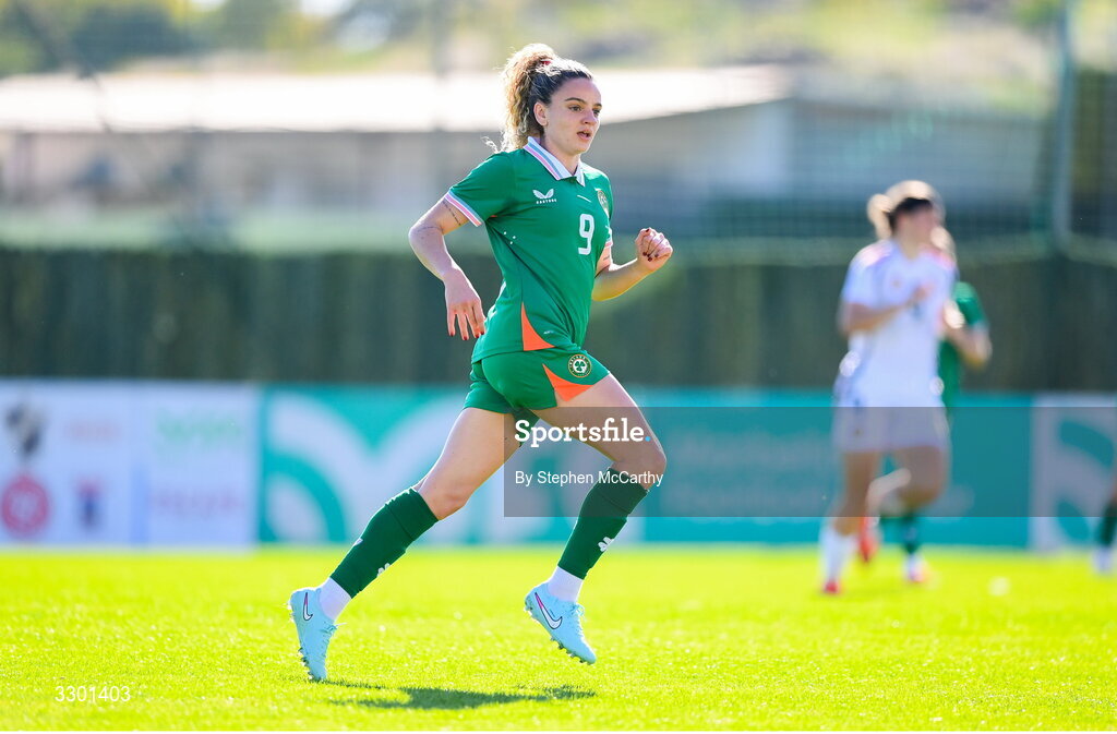 29 November 2025; Leanne Kiernan of Republic of Ireland during the women's international friendly match between Republic of Ireland and Hungary at Marbella Football Centre in Marbella, Spain. Photo by Stephen McCarthy/Sportsfile