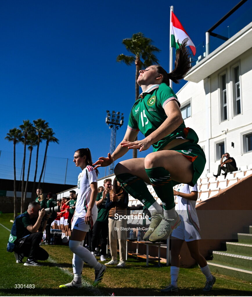 29 November 2025; Lucy Quinn of Republic of Ireland before the women's international friendly match between Republic of Ireland and Hungary at Marbella Football Centre in Marbella, Spain. Photo by Stephen McCarthy/Sportsfile