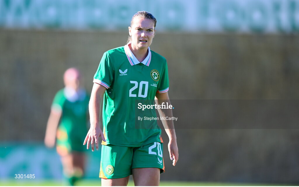 29 November 2025; Saoirse Noonan of Republic of Ireland during the women's international friendly match between Republic of Ireland and Hungary at Marbella Football Centre in Marbella, Spain. Photo by Stephen McCarthy/Sportsfile