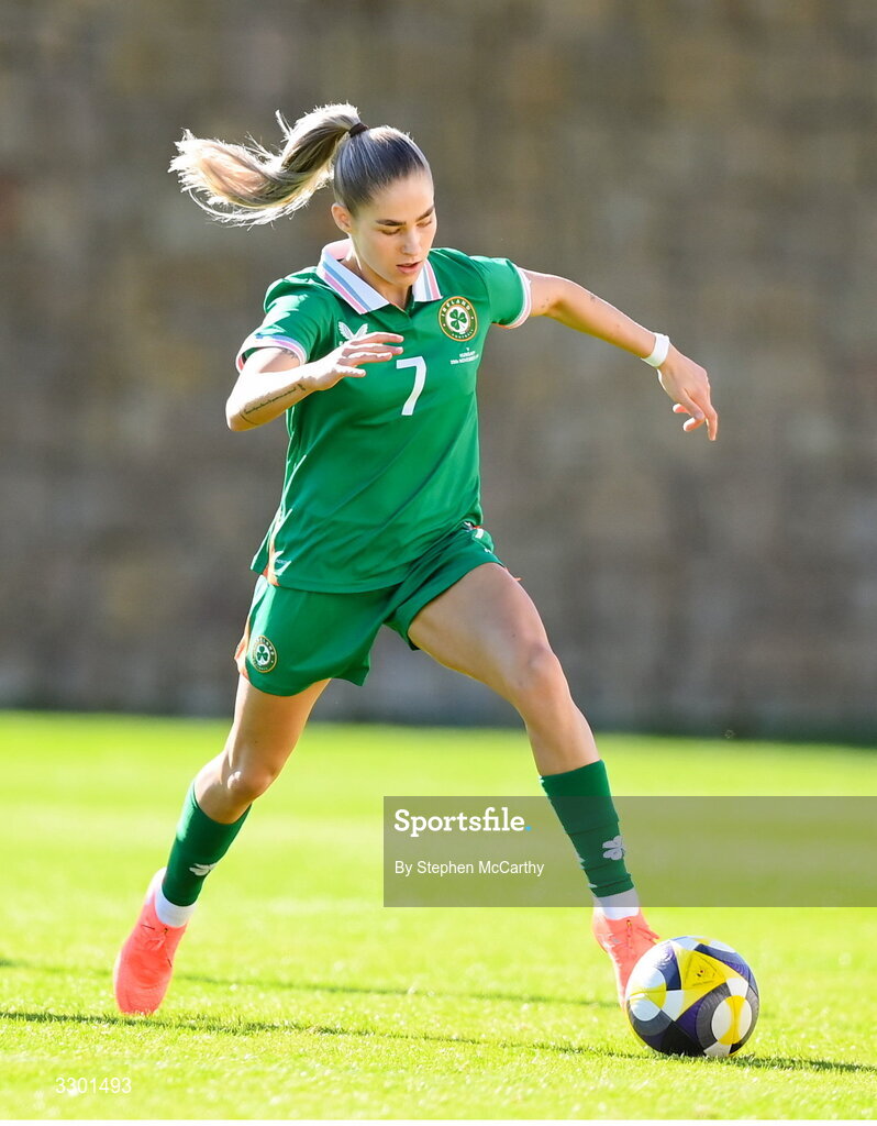 29 November 2025; Tara O'Hanlon of Republic of Ireland during the women's international friendly match between Republic of Ireland and Hungary at Marbella Football Centre in Marbella, Spain. Photo by Stephen McCarthy/Sportsfile