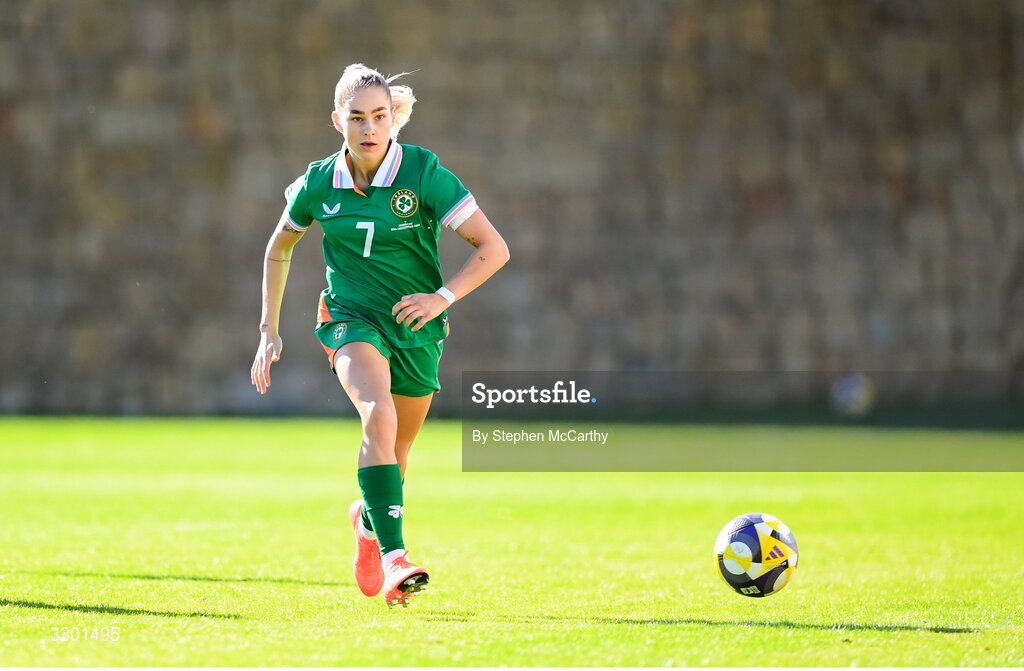 29 November 2025; Tara O'Hanlon of Republic of Ireland during the women's international friendly match between Republic of Ireland and Hungary at Marbella Football Centre in Marbella, Spain. Photo by Stephen McCarthy/Sportsfile