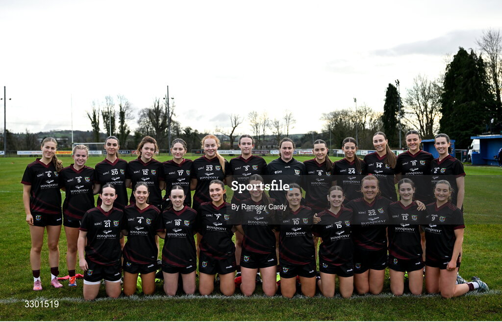 29 November 2025; The Cromane team before the AIB All-Ireland Ladies Football Club Junior Club Championship semi-final match between Cavan Gaels of Cavan and Cromane of Kerry at Terry Coyle Park in Cavan. Photo by Ramsey Cardy/Sportsfile